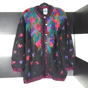 ICELANDIC DESIGN Vintage 90's Vivid Floral Oversized Sweater L